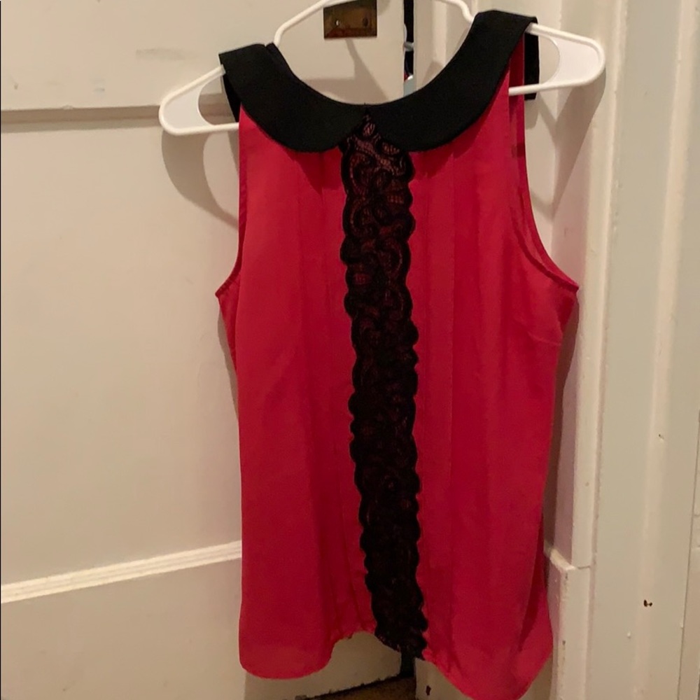 Pink sleeveless dress shirt